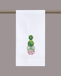Green Bow & Pink Chinoiserie Guest Towel
