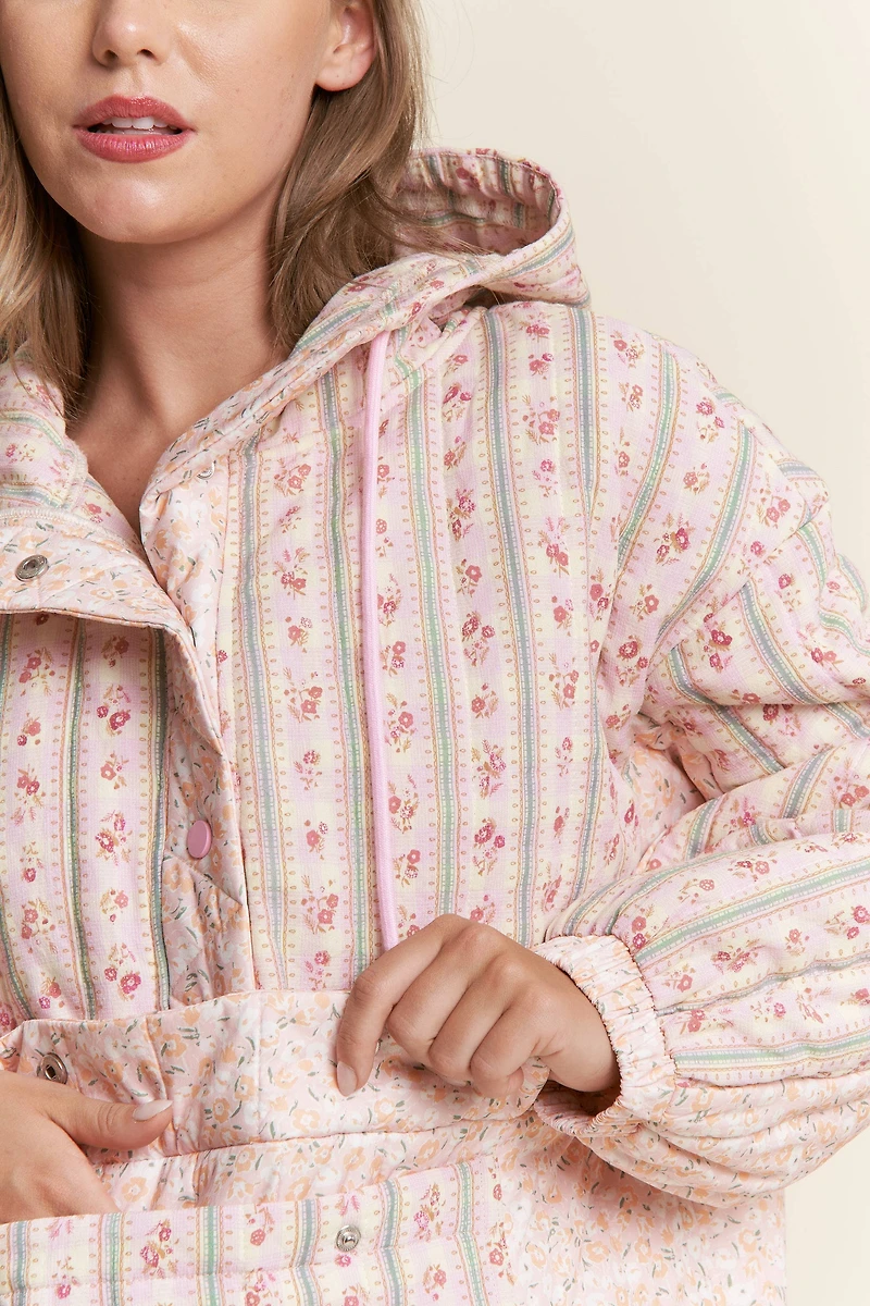 Pink Multi Floral Pattern Pull-Over Sweater