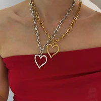 Gold 18K Stainless Steel Heart Necklace