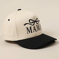 MAMA Bow Embroidered Trucker Hat/ Black