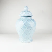 Light Blue Textured Ginger Jar - Large