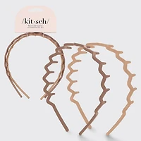 Recycled Plastic Zig Zag Headband 2pc - Neutral