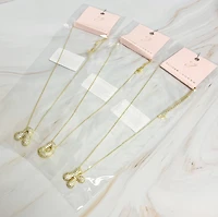 Crystal Bubble Initial Necklace: C