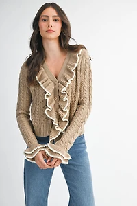 Blue Ruffled Cardigan