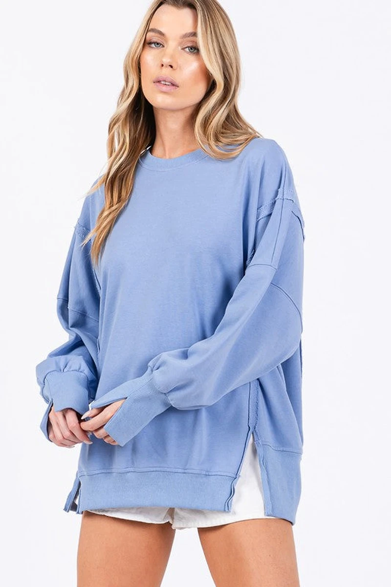 Blue Oversized Sweatshirt
