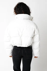 White Puffer Crop Jacket