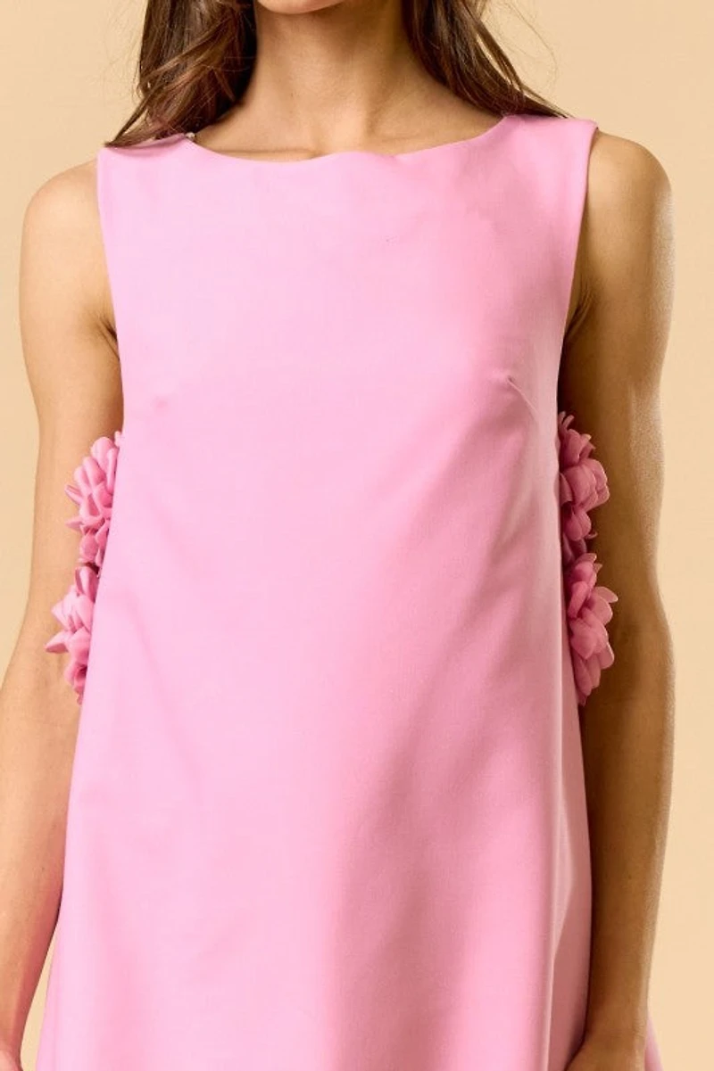 Pink Flower Mini Dress