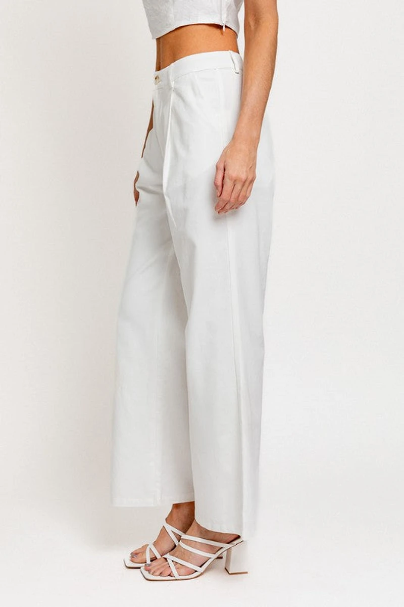 White Pleated Pants