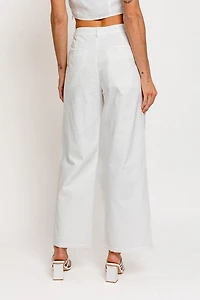 White Pleated Pants