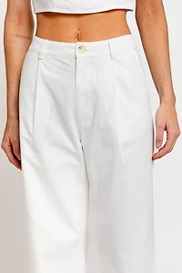 White Pleated Pants