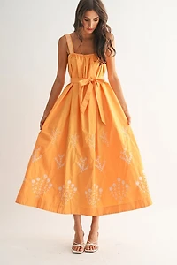 Sunburst Embroidered Maxi Dress
