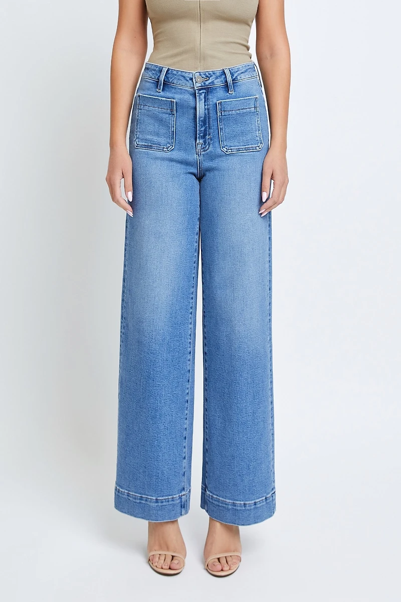 Med Wash Front Pocket Jeans