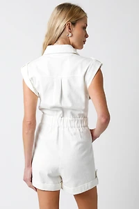 Faith White Romper