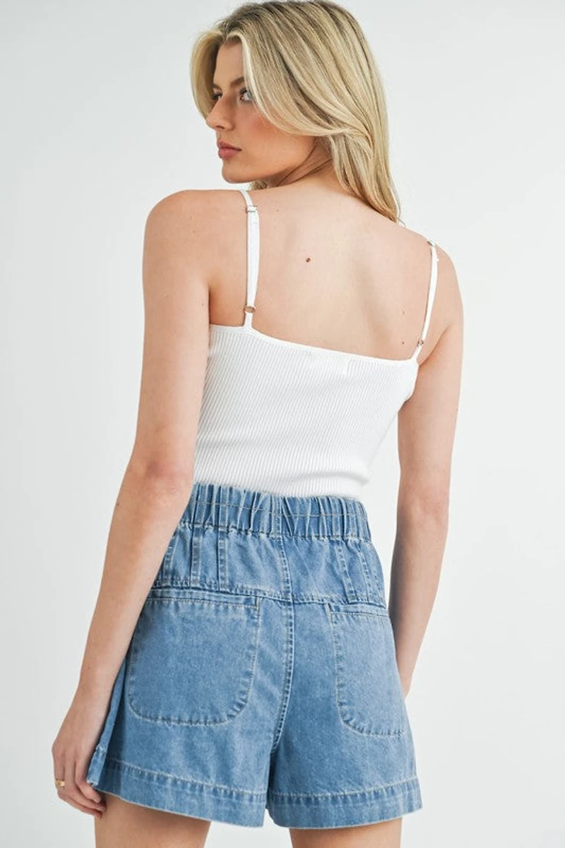 White Scalloped Tank Top