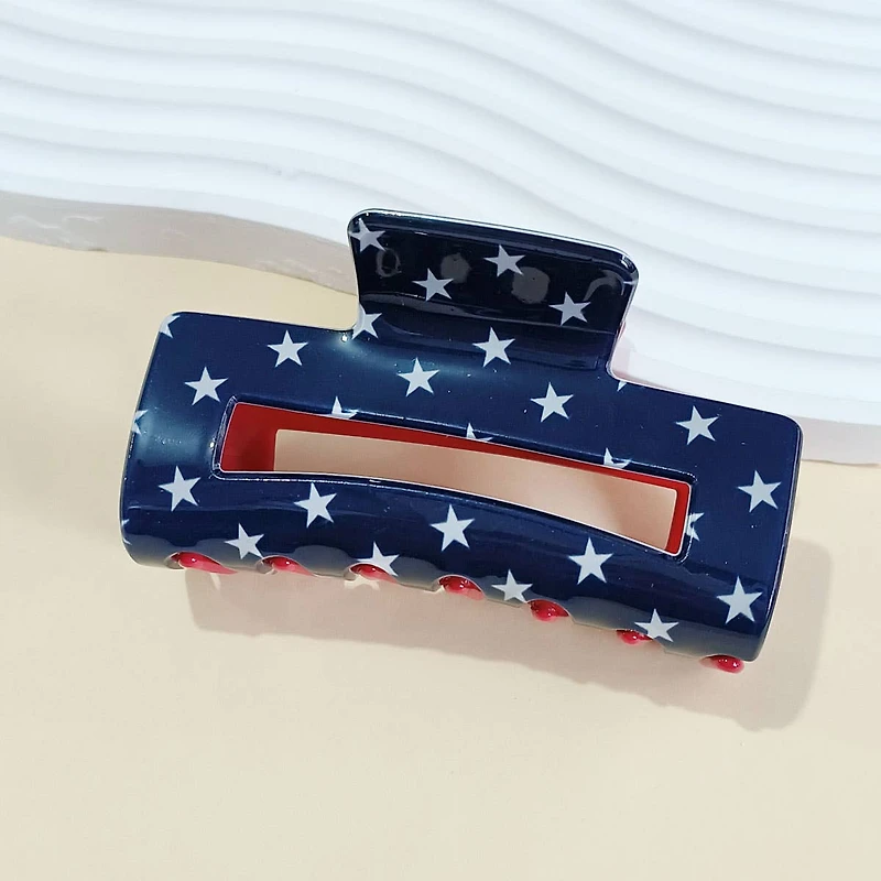 Navy Flag Claw Clip