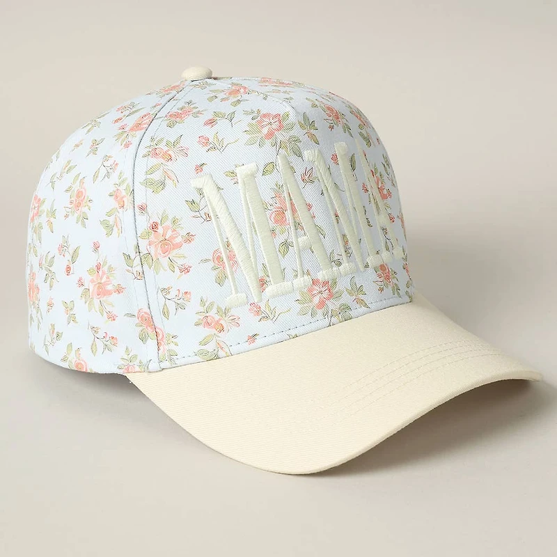 Mama Pink Embroidered Flower Hat