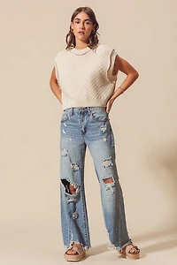 Mid Rise Denim Pants