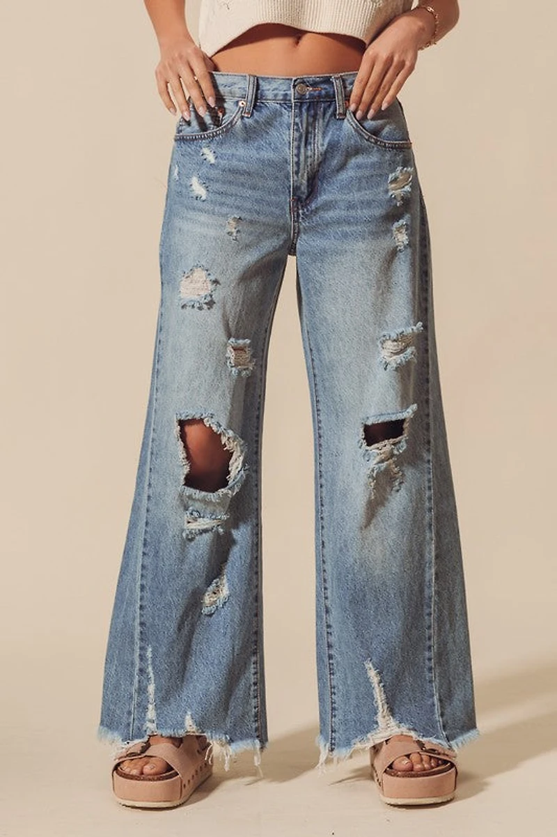 Mid Rise Denim Pants