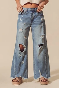 Mid Rise Denim Pants