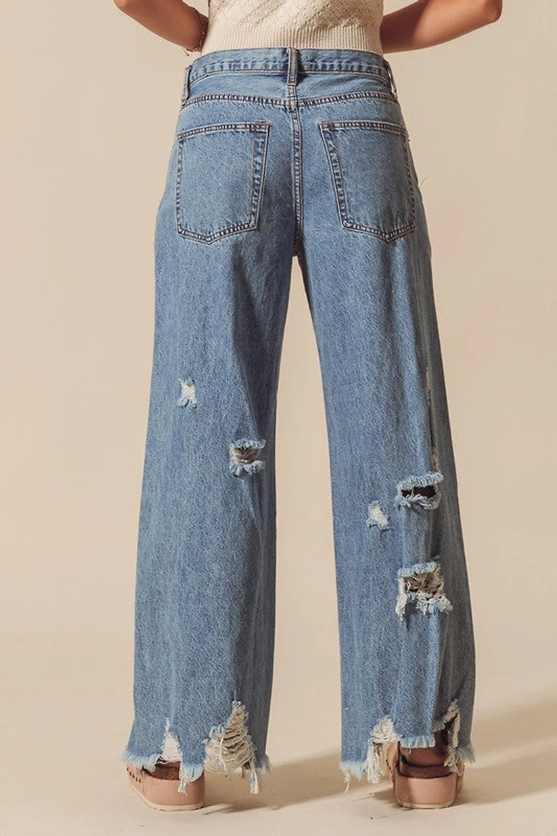Mid Rise Denim Pants