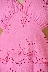 Pink Puff Shoulder Dress