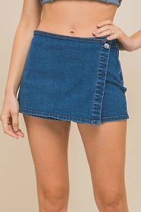 Button Wrap Skort
