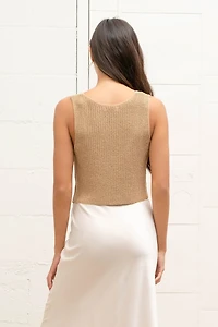 Tan Front Hook Sweater