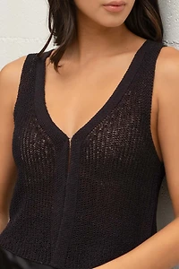 Black Front Hook Sweater