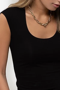 Black Seamless Sleeveless Knit Top