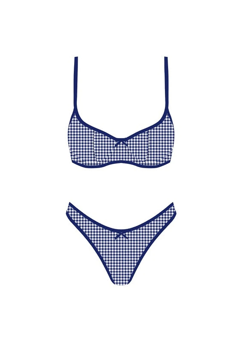 Blue Checker Bikini Set