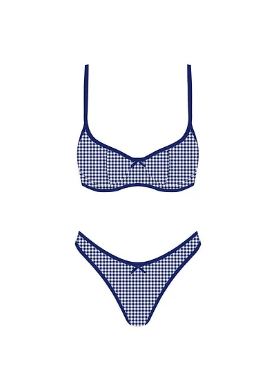 Blue Checker Bikini Set
