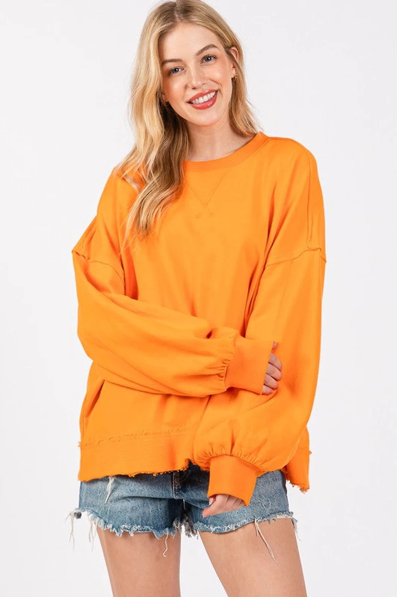 Orange Heart Patch Sweatshirt