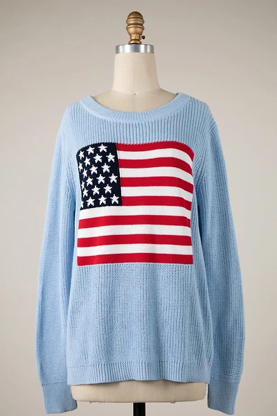 Blue Flag Knit Sweater