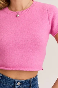 Cropped Pink Sweater Top