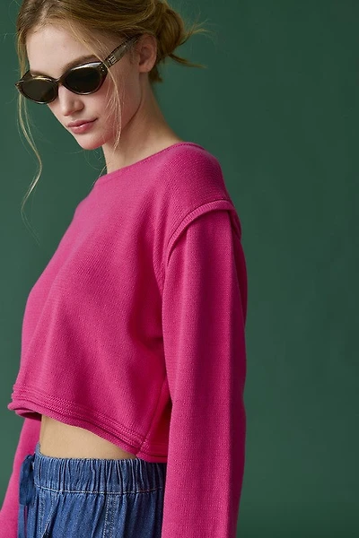 Zoe Fuchsia Loose Fit Cropped Top