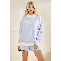 Blue Striped Mockneck