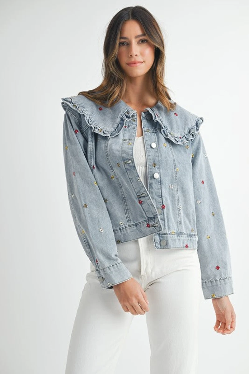Denim Embroidered Jacket