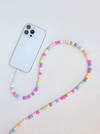 Pearly White Beaded Phone Charger