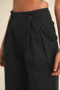 Black Pleated Wide Leg Pants