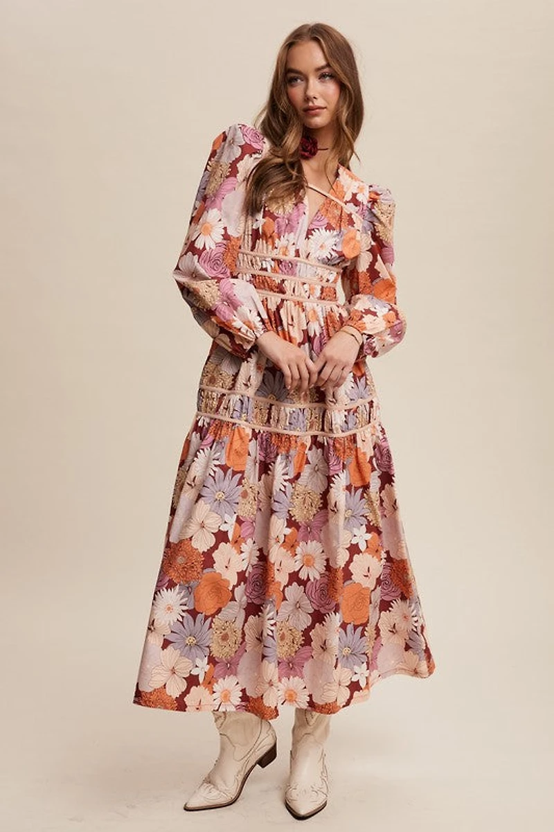 Red Floral Maxi Dress