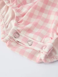 Pink Gingham Santa Romper