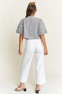 Black Front Tie Blouse