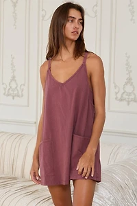 Plum Washed Sporty Mini Dress