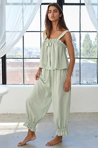 Green Embroidered Dot Set