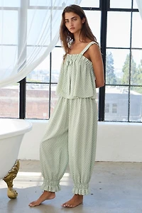 Green Embroidered Dot Set