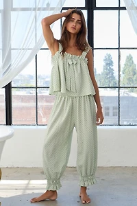 Green Embroidered Dot Set