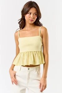 Yellow Sweater Cami Crop Top