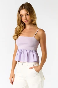 Lavender Sweater Cami Crop Top