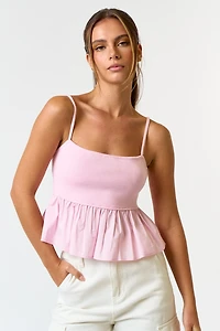 Pink Sweater Cami Crop Top