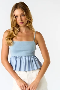 Blue Sweater Cami Crop Top